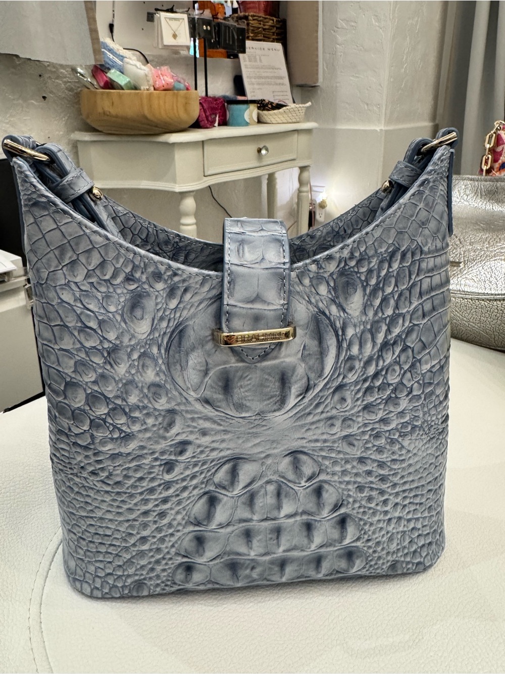 ✨BRAND NEW WITH TAGS Brahmin Small Gwynne Stonewash Aiden Road Leather Purse bag